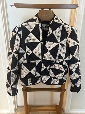 NWOT- Black & White Quilted Geometric Jacket